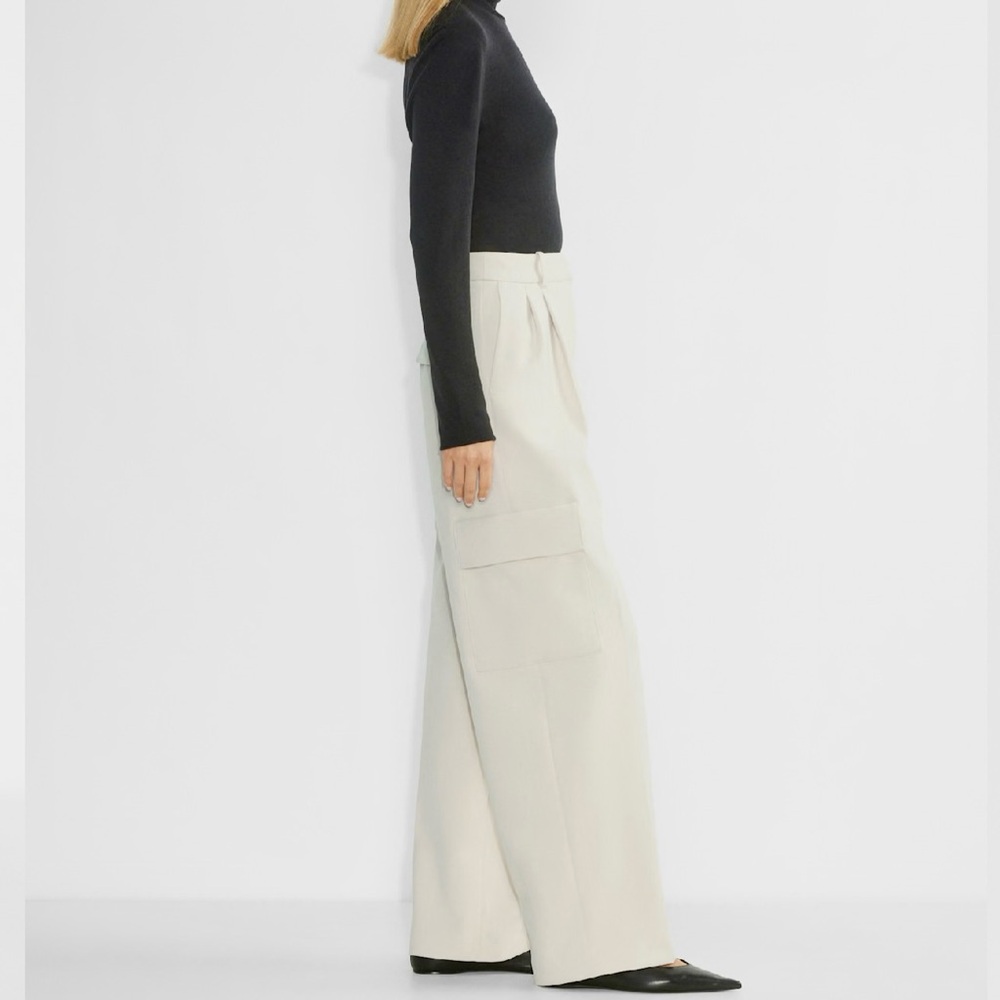 Babaton Cream Wide-Leg Cargo Pants